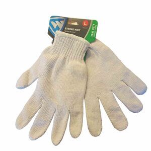 Westchester String Knit Cream Gloves Work Glove SZ L Light Duty